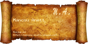 Mancsu Anett névjegykártya